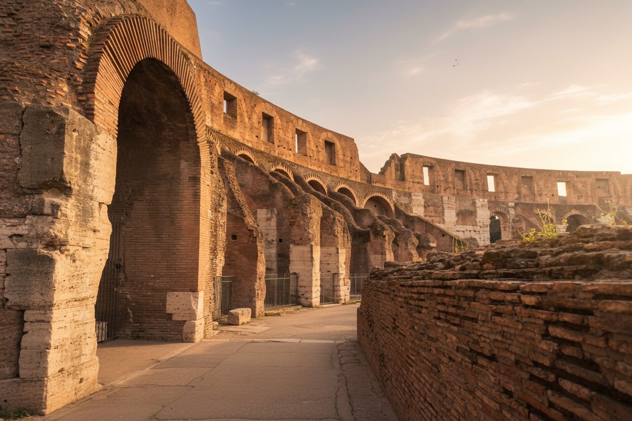 Vista panoramica interior del Coliseo de Roma